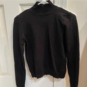 Topshop Black Mock Neck Long Sleeve Top